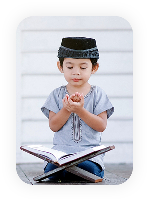 cute kid learning quran