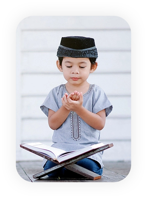 Cute kid learning Quran